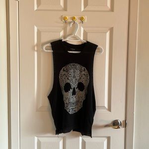 Lace Skull Muscle Tank
